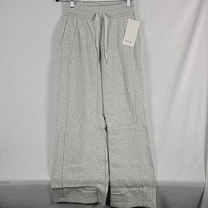 Lululemon Scuba Mid-Rise Wide-Leg Pant Heathered Core Ultra Light Grey Sz S